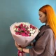 Нежный букет из кустовой хризантемы Ньютон и кустовой розы