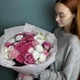 Нежный букет из кустовой розы и эустомы